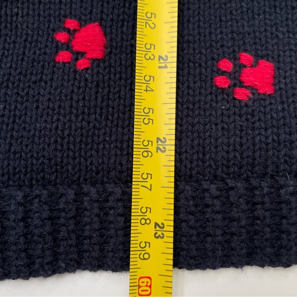 Vintage Dog Cotton Cardigan Sweater 80s 90s Navy L Novelty Grandma Cottagecore - Picture 13 of 13